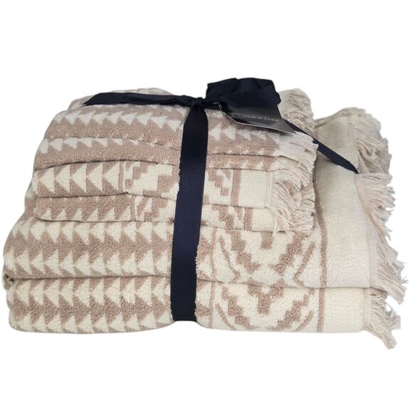 Pendleton Sundown 6pc Cotton Towel Set 2Bath 2Hand 2Fingertip‎ Cement Tan Color - Picture 2 of 11